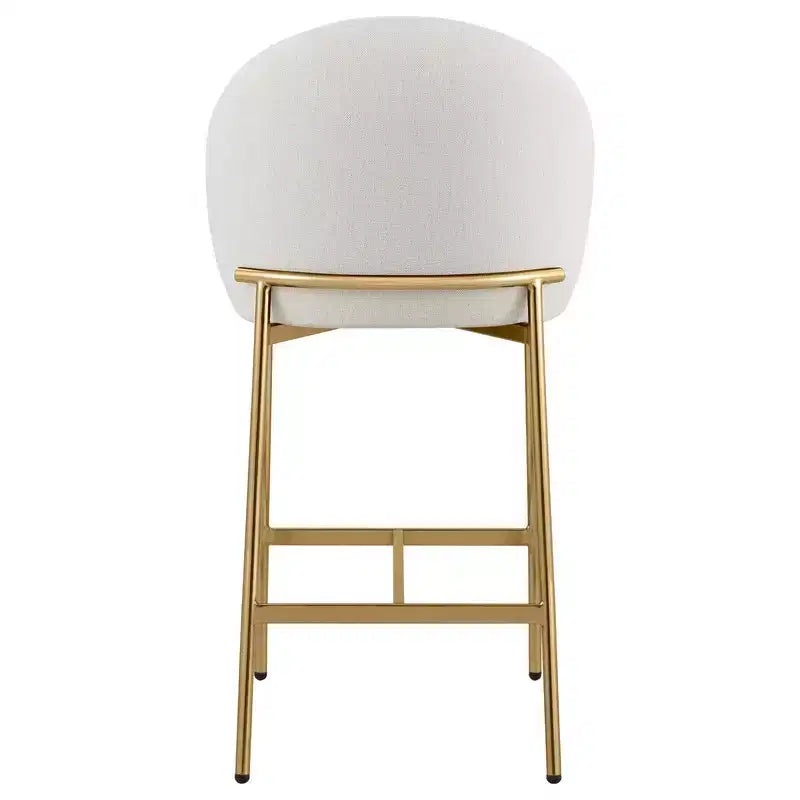 Sgabello da bancone con schienale ad arco e gambe in metallo, imbottito, 1 posto – Nero/Marrone/Crema/Verde