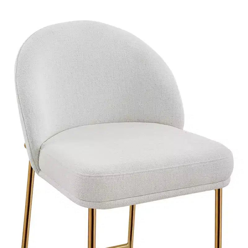 Sgabello da bancone con schienale ad arco e gambe in metallo, imbottito, 1 posto – Nero/Marrone/Crema/Verde