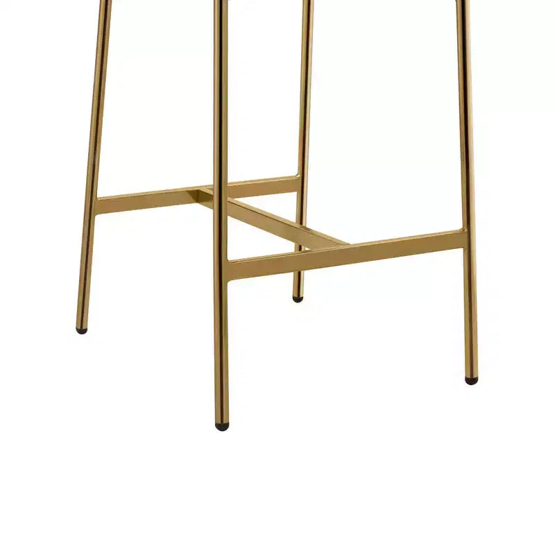 Sgabello da bancone con schienale ad arco e gambe in metallo, imbottito, 1 posto – Nero/Marrone/Crema/Verde