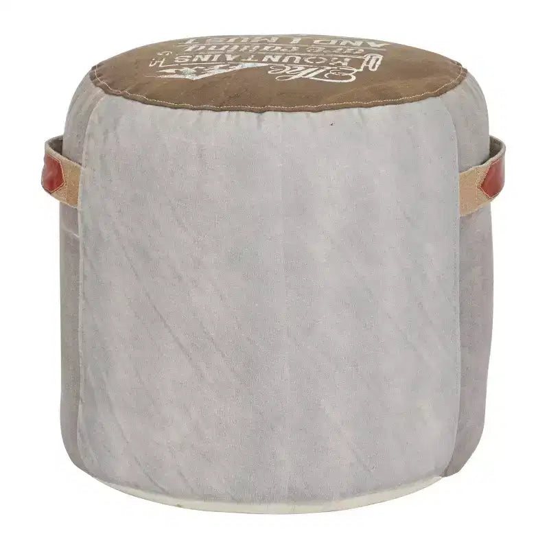 Pouf rotondo 1 posto motivo stella marrone