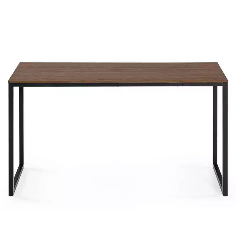 Scrivania con struttura in metallo Marrone / Bianca, 140 cm, 1 persona