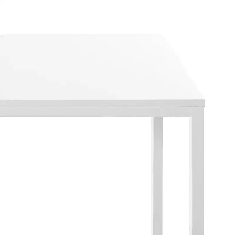 Scrivania con struttura in metallo Marrone / Bianca, 140 cm, 1 persona