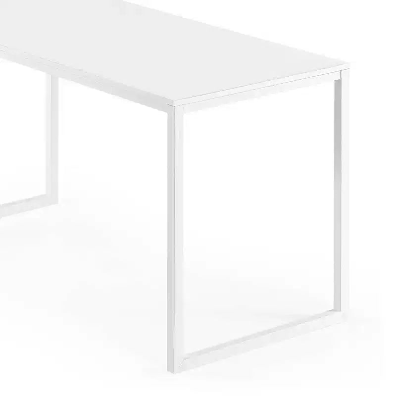 Scrivania con struttura in metallo Marrone / Bianca, 140 cm, 1 persona