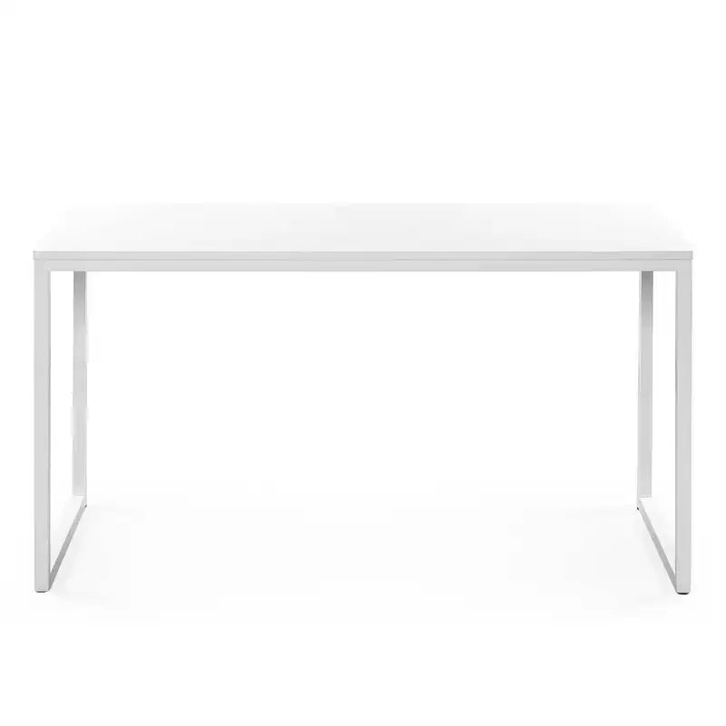 Scrivania con struttura in metallo Marrone / Bianca, 140 cm, 1 persona